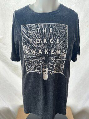 Star Wars The Force Awakens X-wing Starfighter Men's Black Gray Shirt Large
